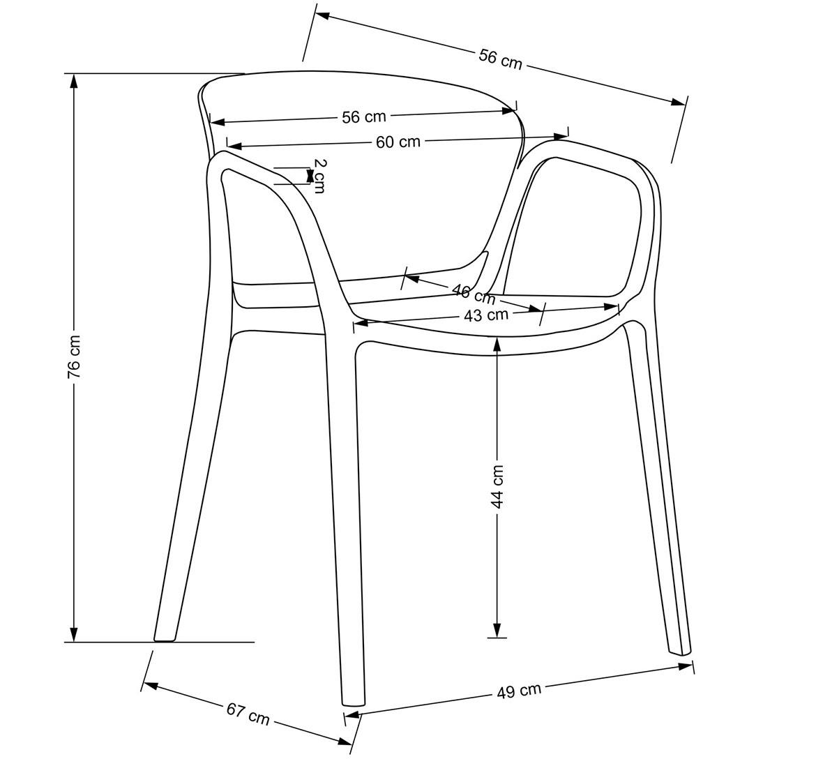 K491 stolica 60x56x76 cm crna