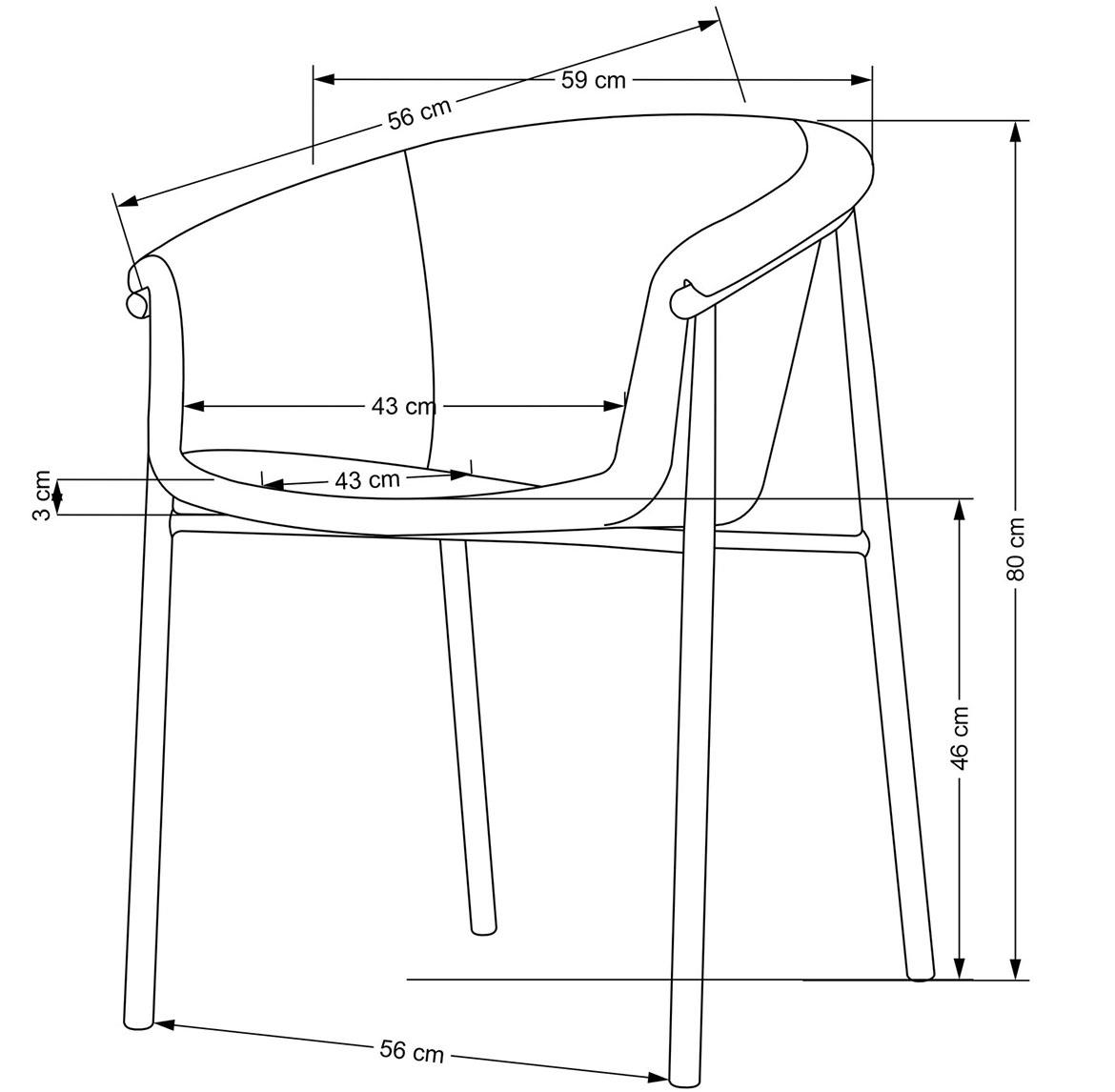 K489 stolica 59x56x80 cm bež