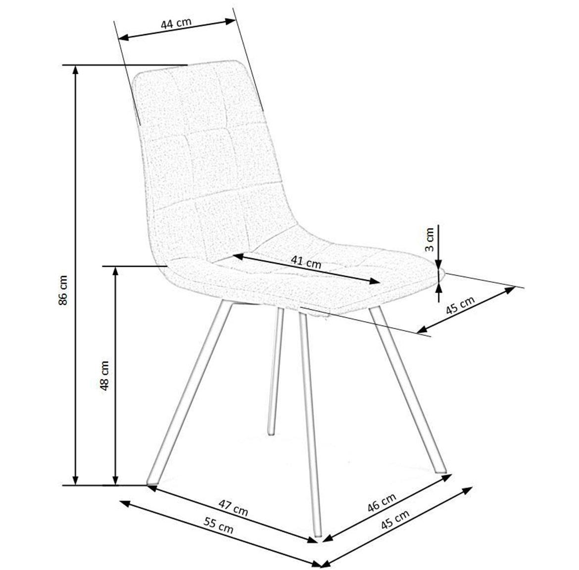 K402 stolica 45x55x86 cm siva