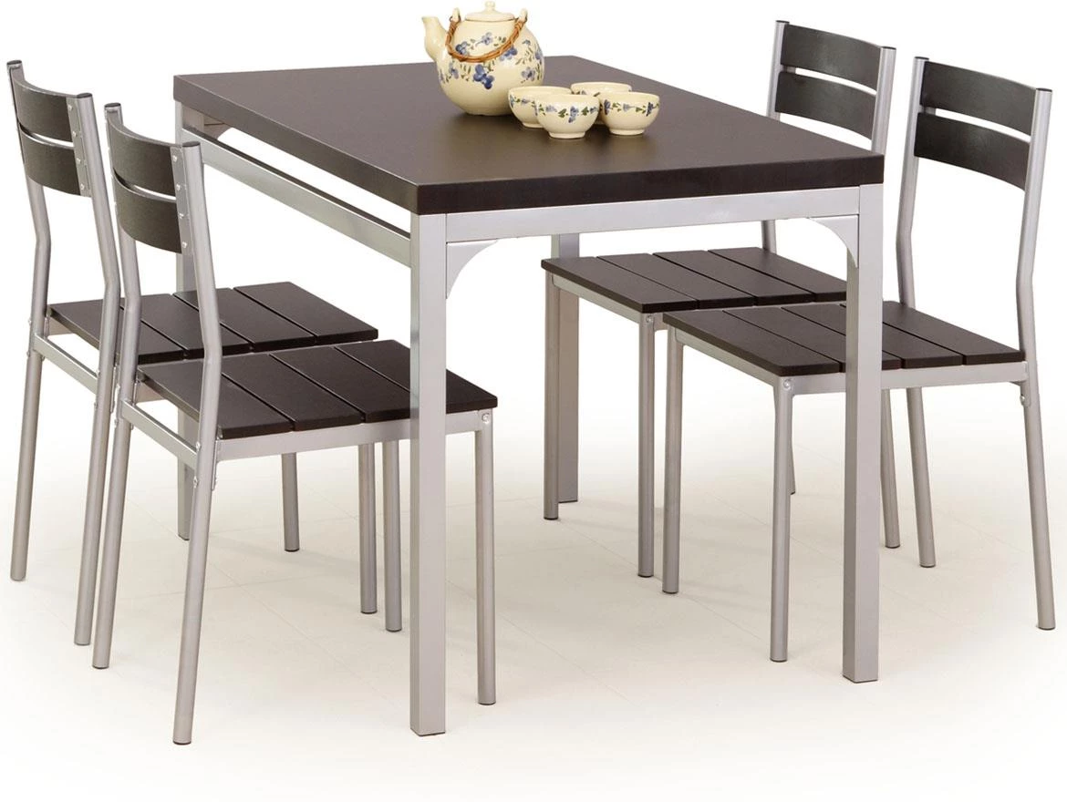 Malcolm set 1 sto + 4 stolice natur venge /sivo