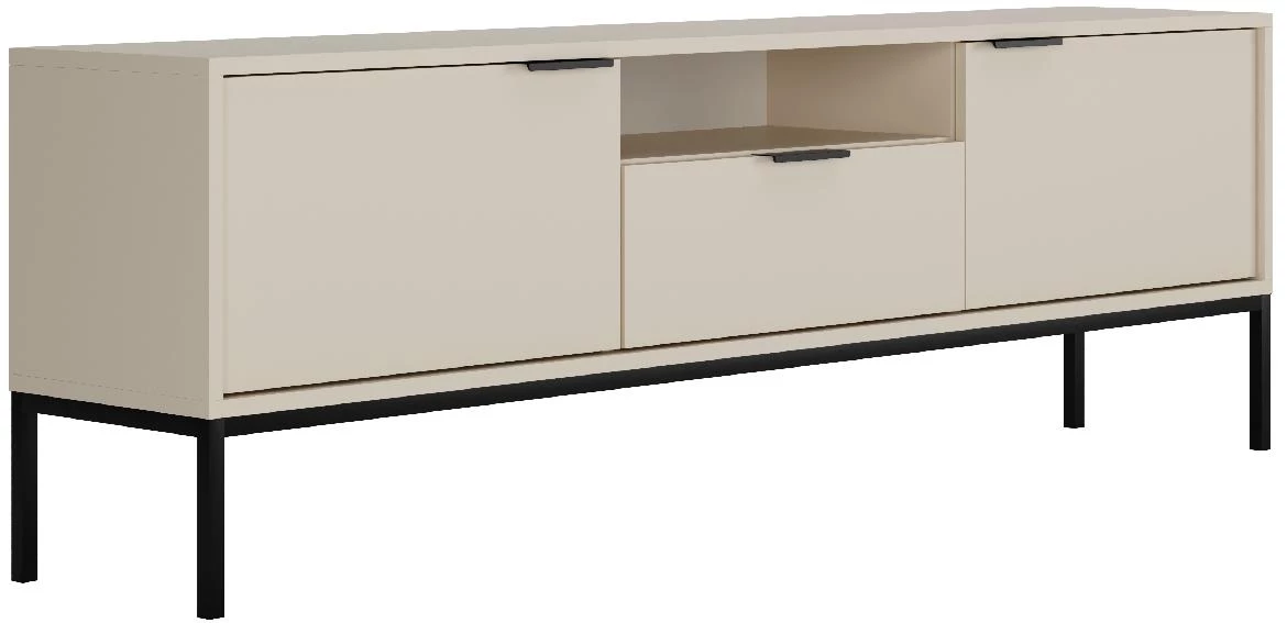 Austin TV komoda  3 vrata + 1 polica 175x33x56,4 cm bež kašmir/crni