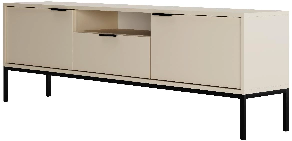 Austin TV komoda  3 vrata + 1 polica 175x33x56,4 cm bež kašmir/crni