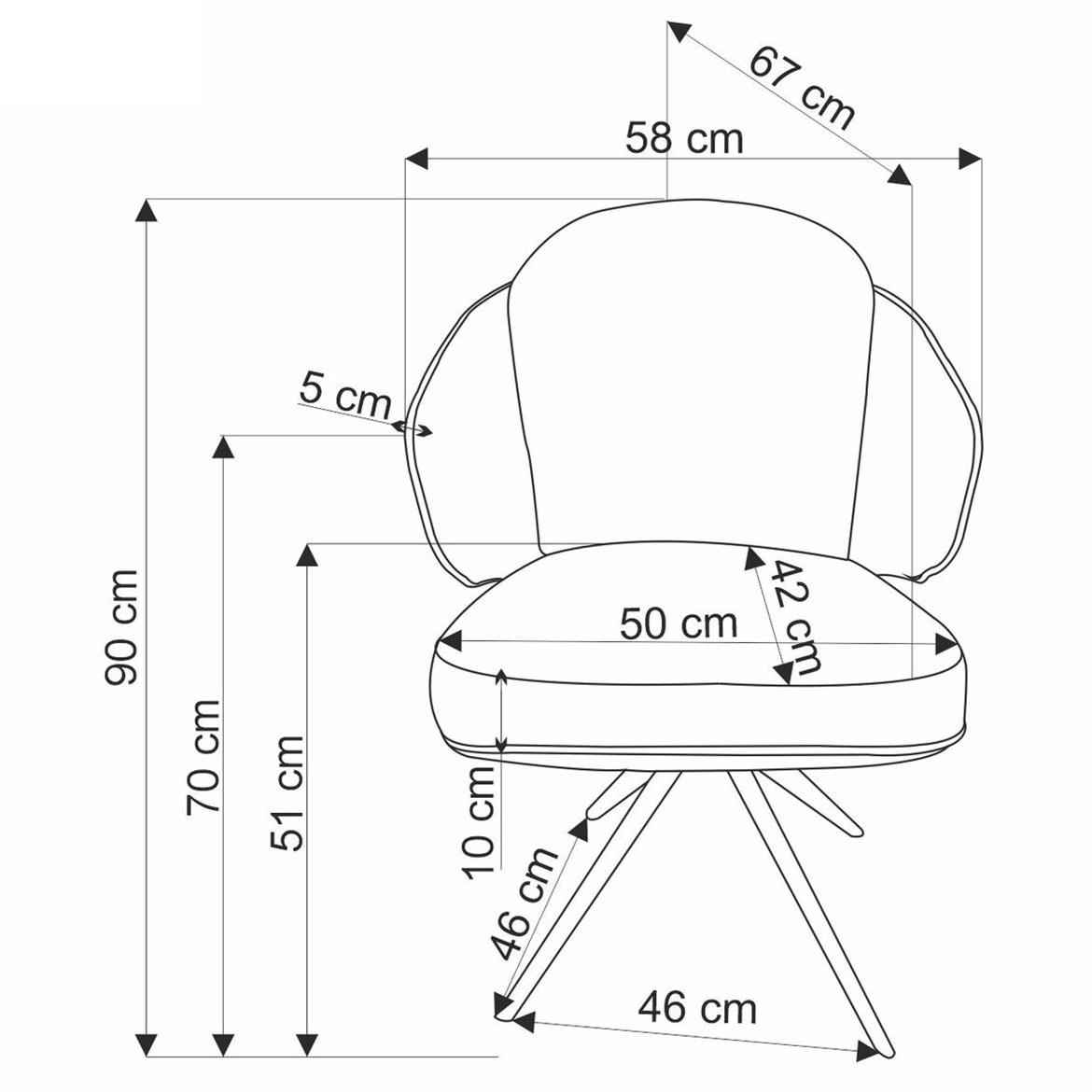 K554 stolica 58x67x90 cm siva/svetlo siva