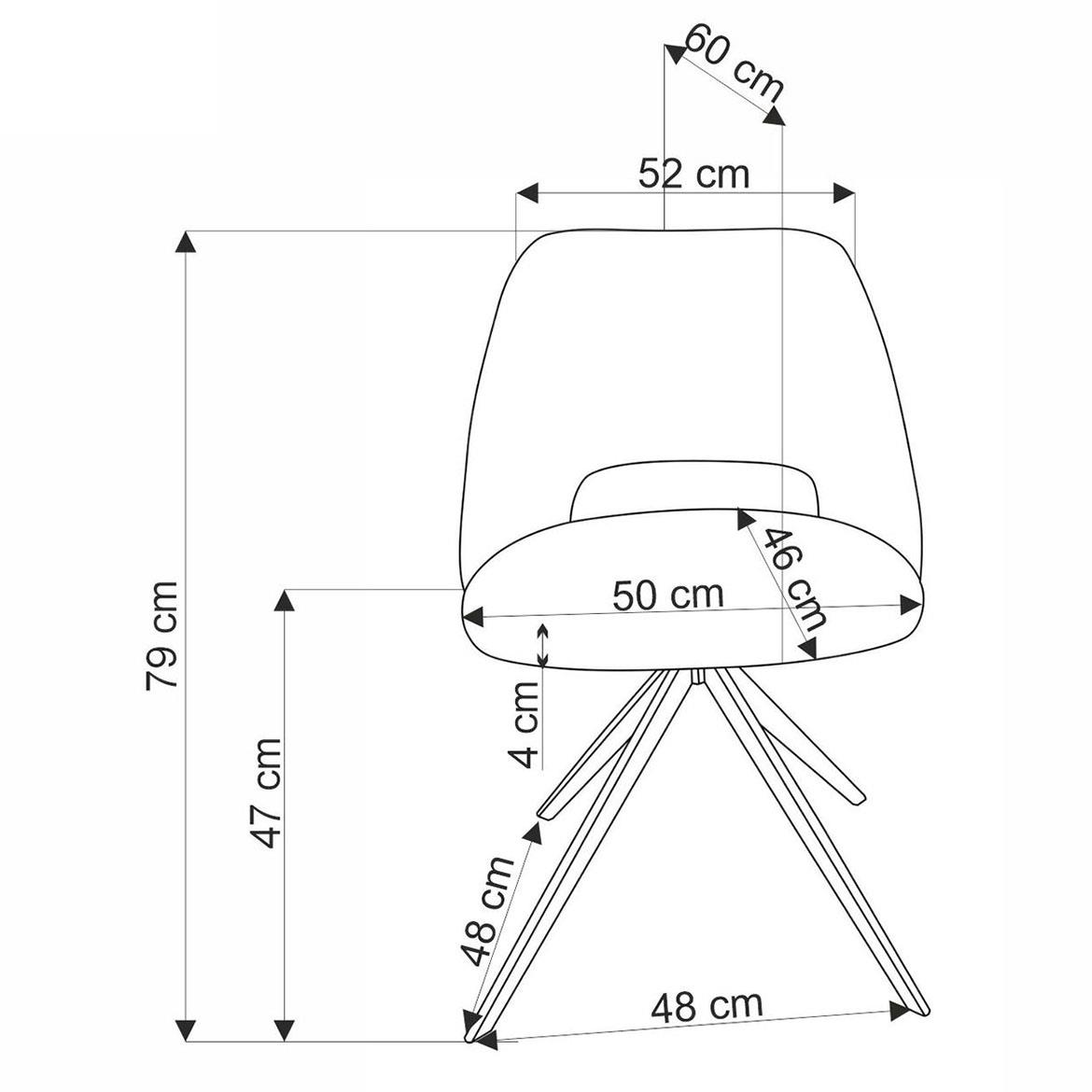 K546 stolica 52x60x79 cm senf