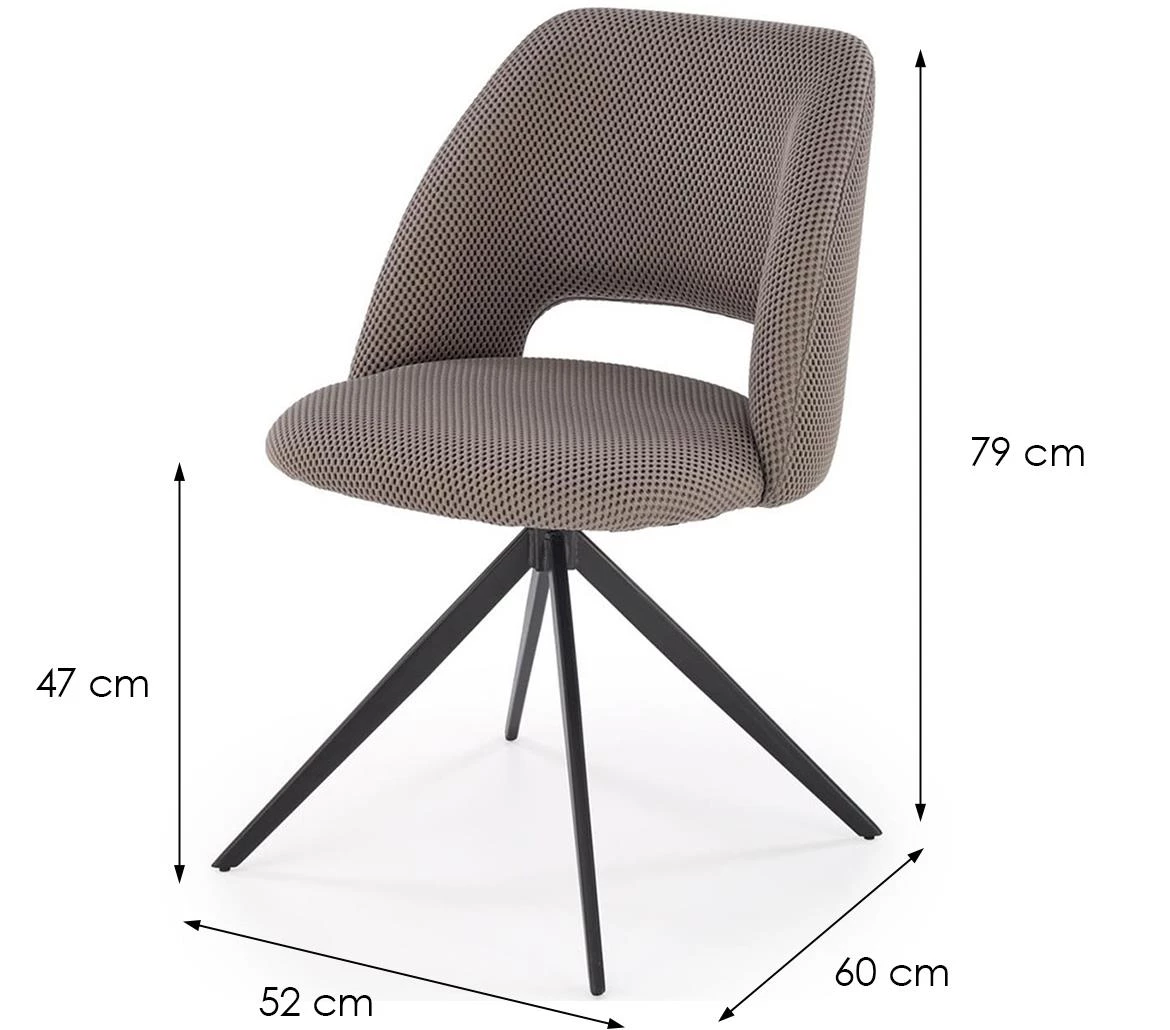 K546 stolica 52x60x79 cm siva