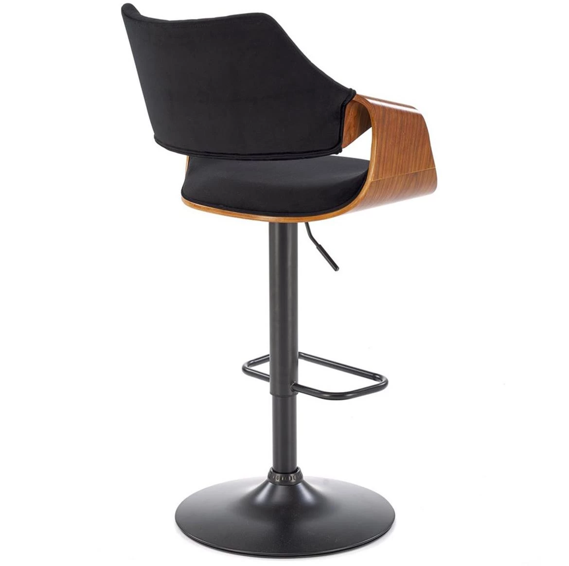 H124 barska stolica 55x52x93 cm orah/crna eko koža