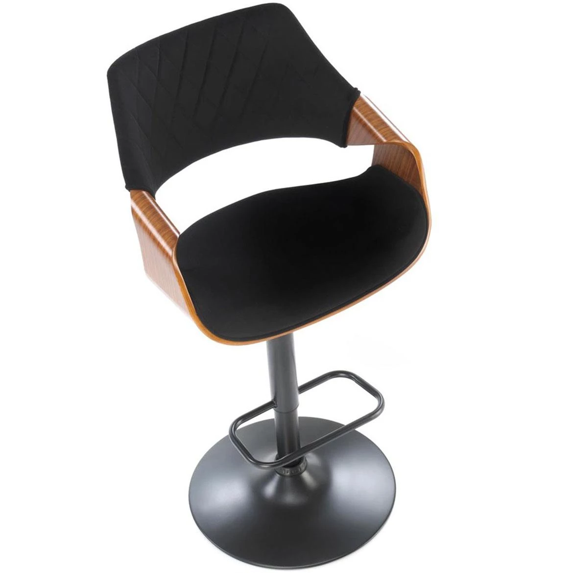 H124 barska stolica 55x52x93 cm orah/crna eko koža