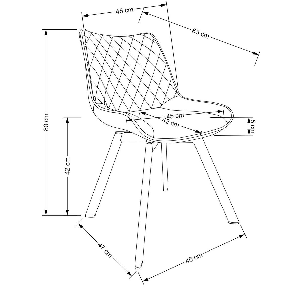 K520 stolica 45x63x80 cm senf