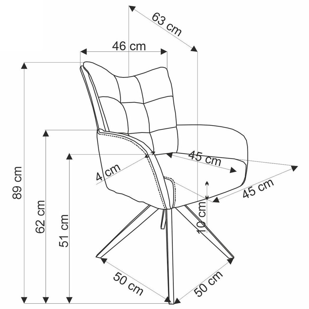 K540 stolica 51x63x89 cm siva