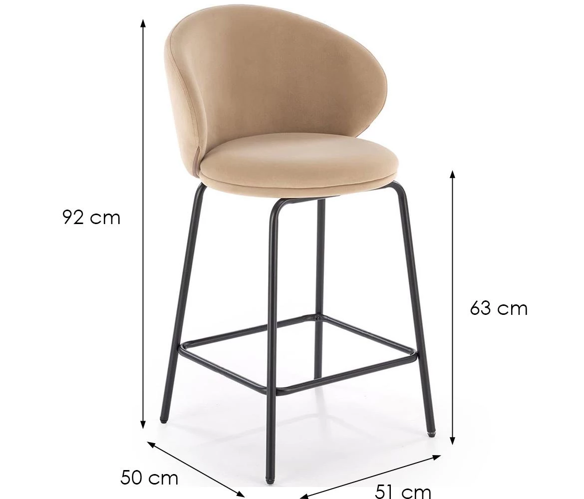 H121 barska stolica 51x50x92 cm bež/crna