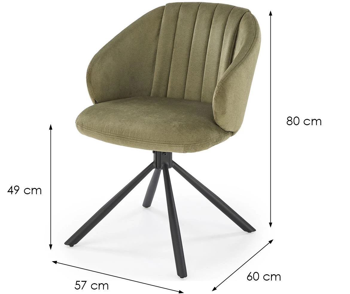 K533 stolica 57x60x80 cm maslinasto zelena