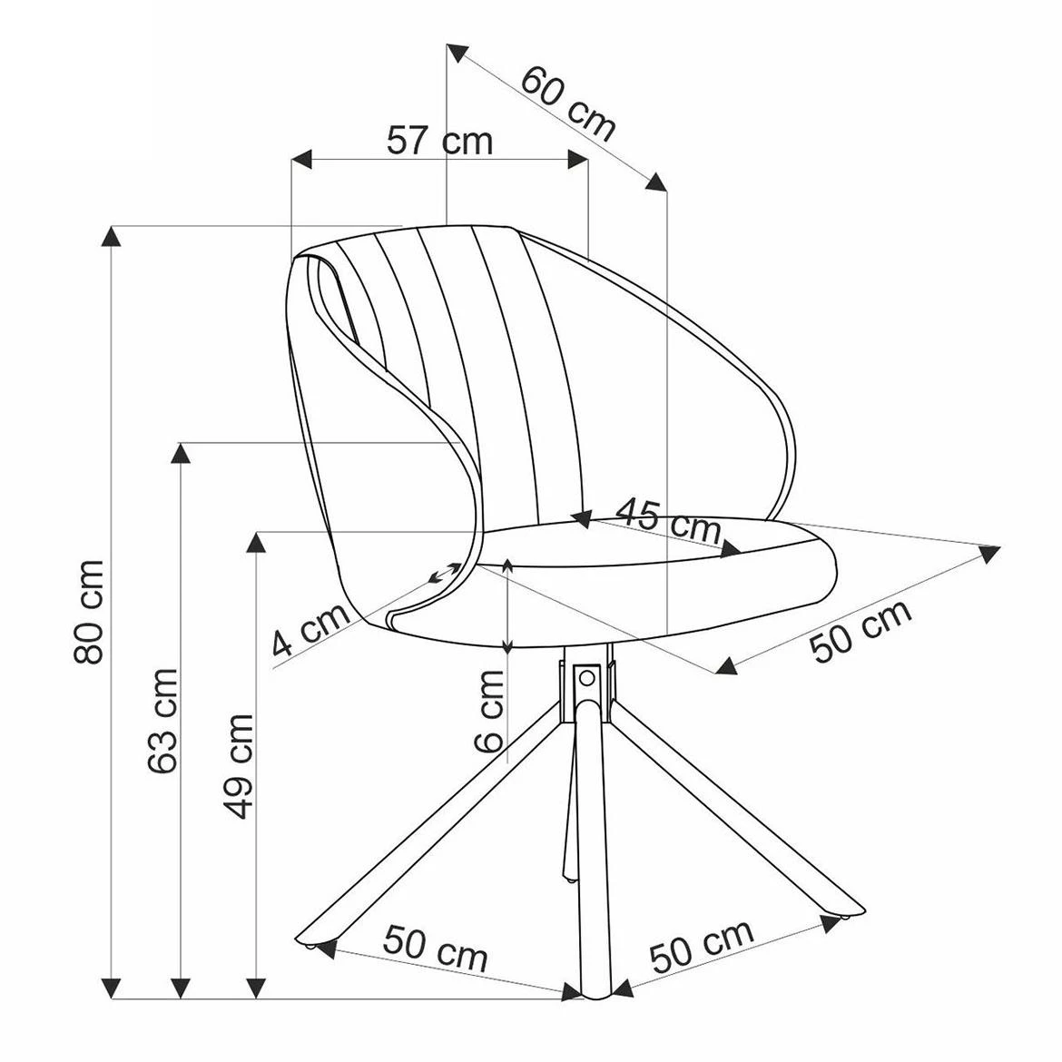 K533 stolica 57x60x80 cm maslinasto zelena