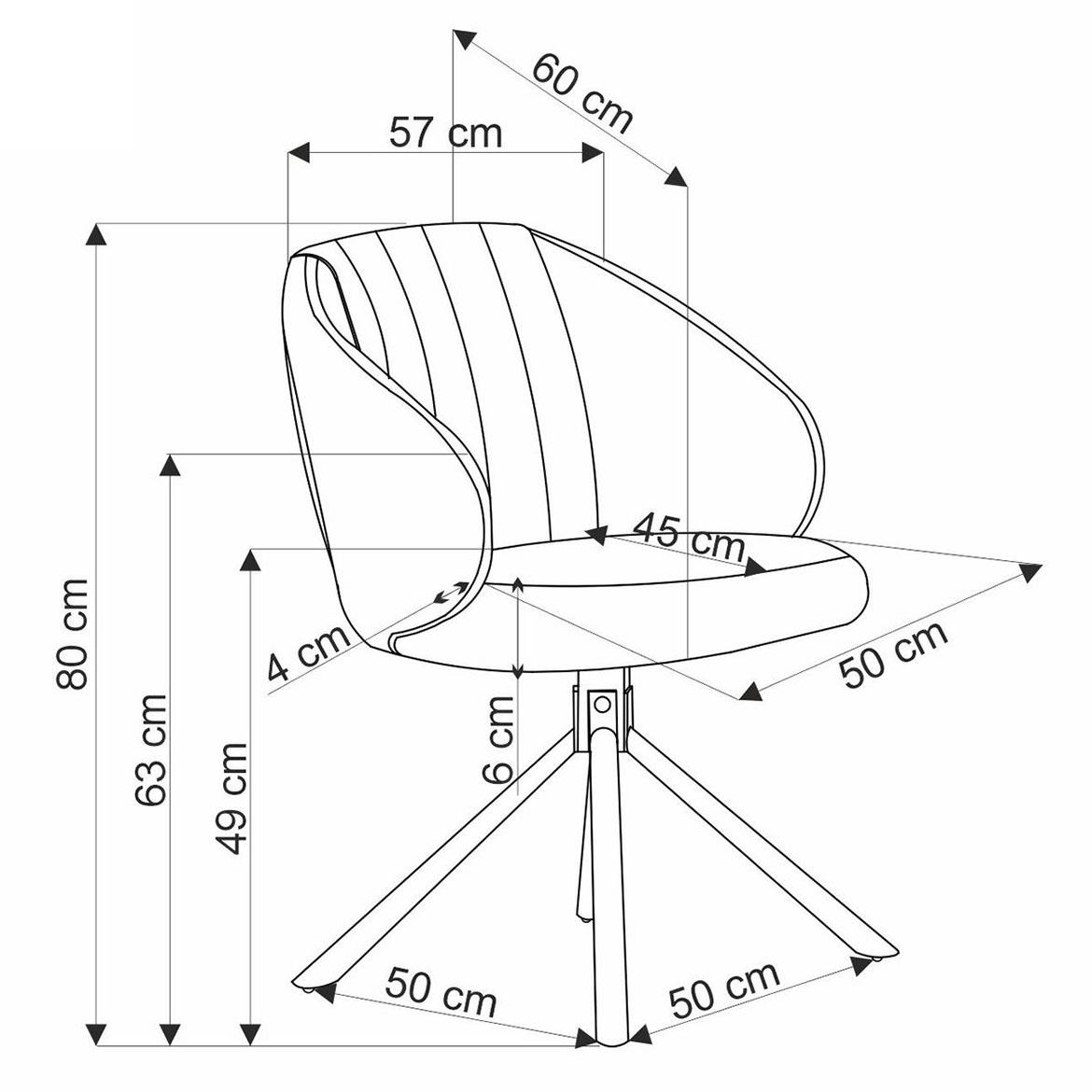 K533 stolica 57x60x80 cm siva