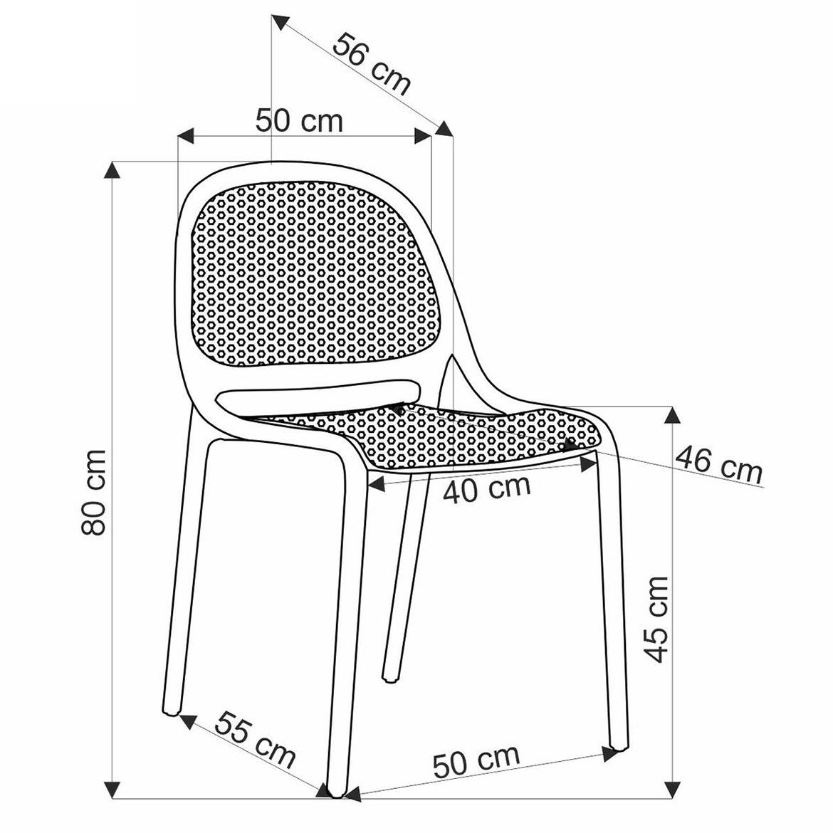 K532 stolica 50x56x80 cm bela