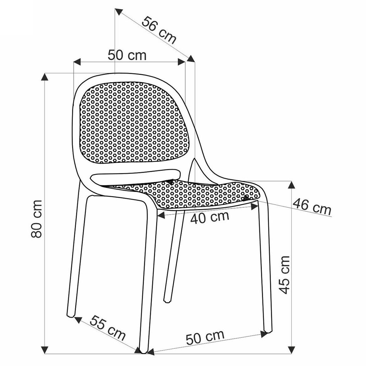 K532 stolica 50x56x80 cm crna