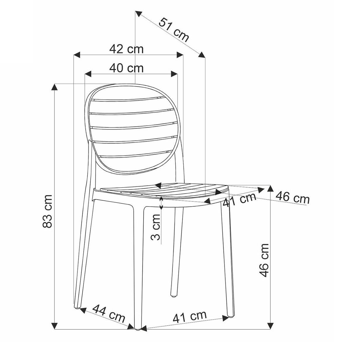 K529 stolica 42x51x83 cm bela