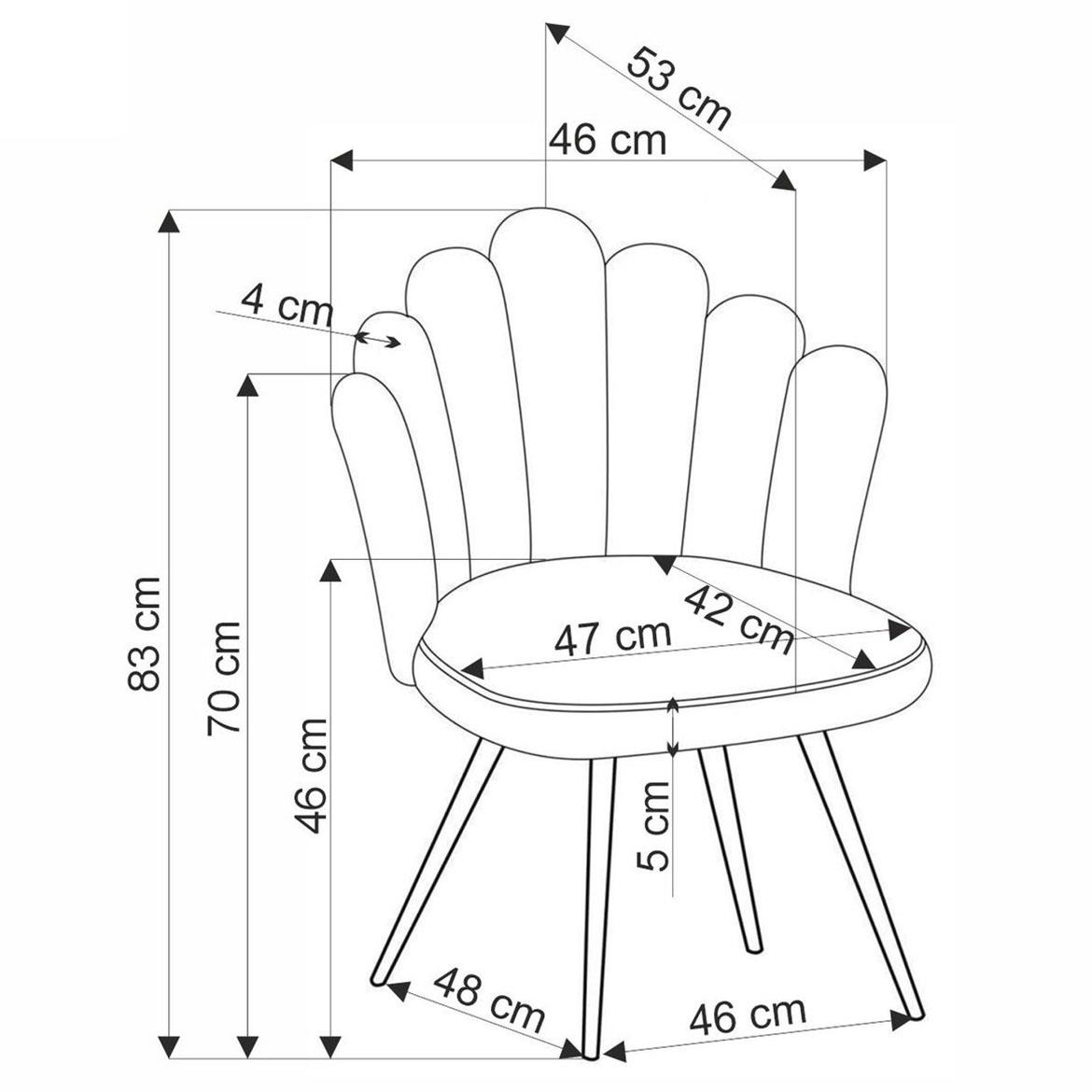 K552 stolica 53x53x83 cm siva