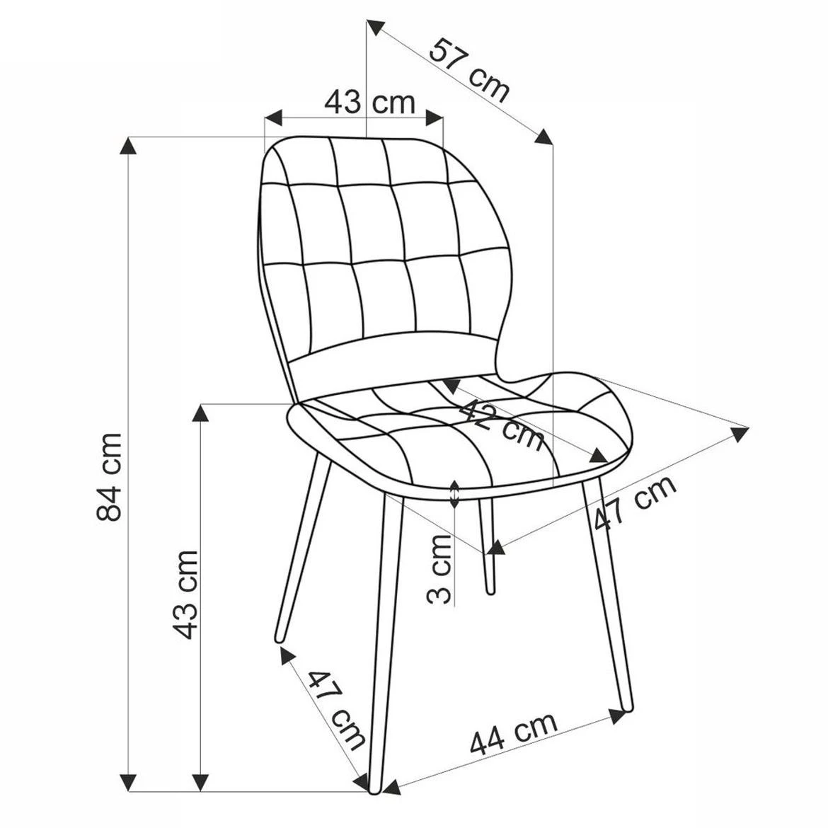 K548 stolica 47x55x84 cm bež