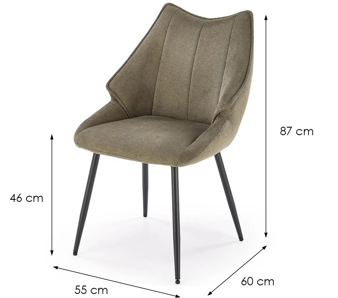 K543 stolica 55x60x87 cm maslinasto zelena