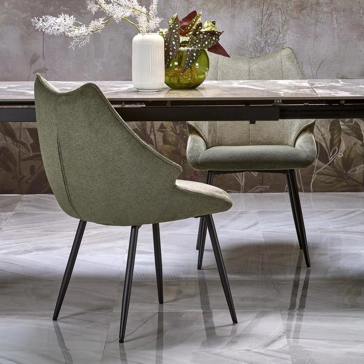 K543 stolica 55x60x87 cm maslinasto zelena