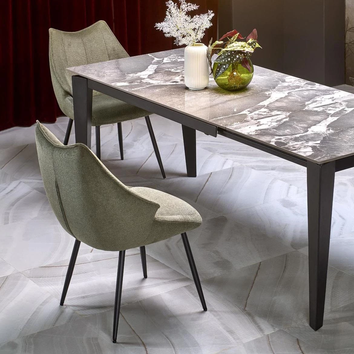 K543 stolica 55x60x87 cm maslinasto zelena