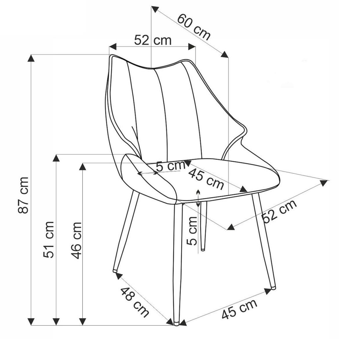 K543 stolica 55x60x87 cm bež