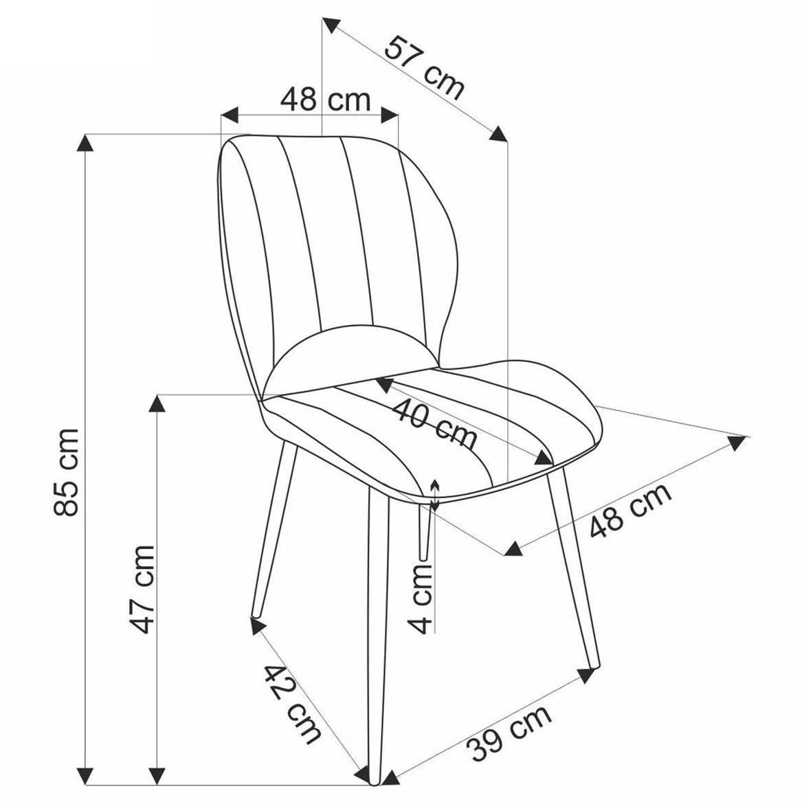 K538 stolica 48x57x85 cm bež