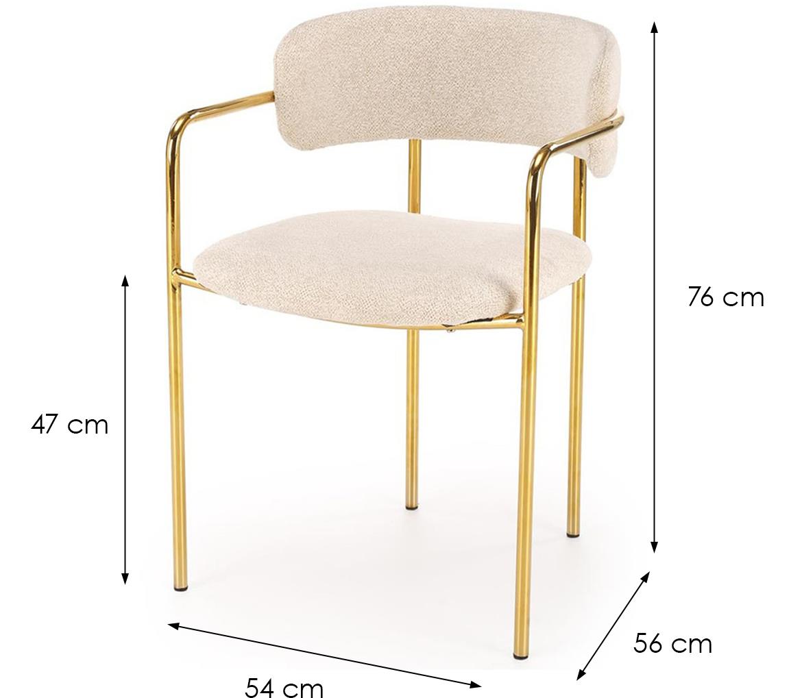 K537 stolica 54x56x76 cm bež/zlatna
