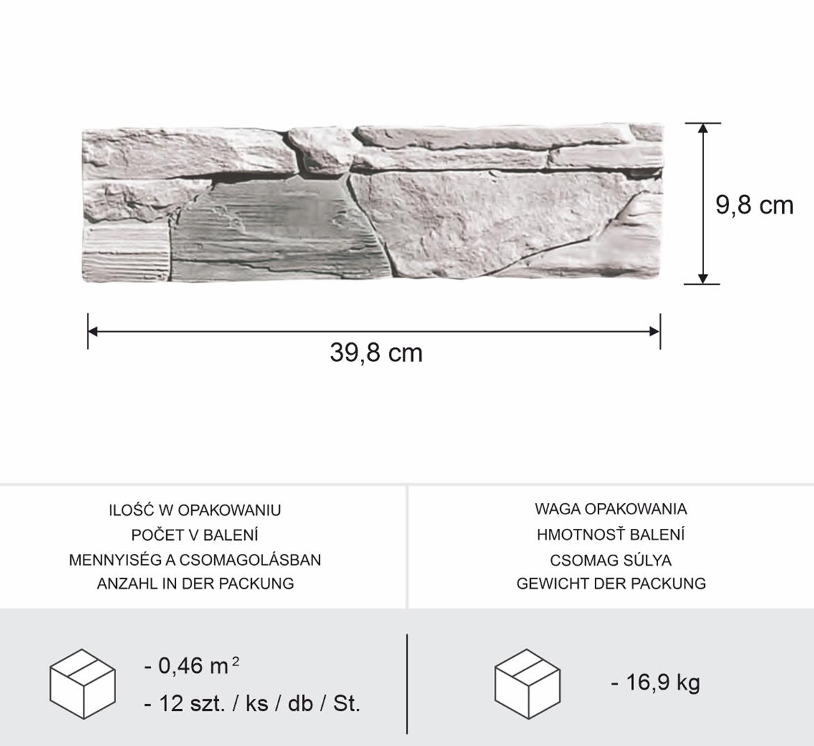 Betonski kamen Lemno beli/sivi