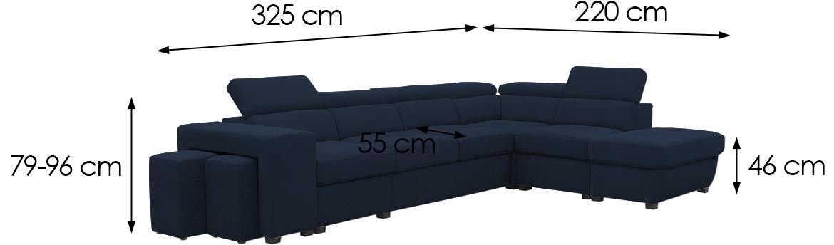 Positano ugaona sofa 2KSPUFA+B+1+2F+R+1+OTM Anthologi 14 GR