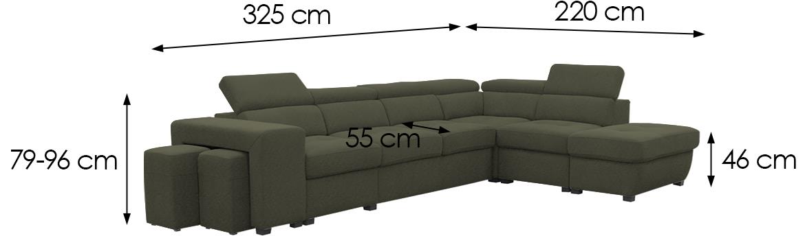 Positano ugaona sofa 2KSPUFA+B+1+2F+R+1+OTM Antologi?a 12 ZI