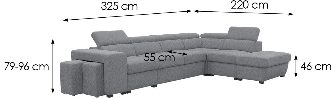 Positano ugaona sofa 2KSPUFA+B+1+2F+R+1+OTM Antologi?a 18 SZ