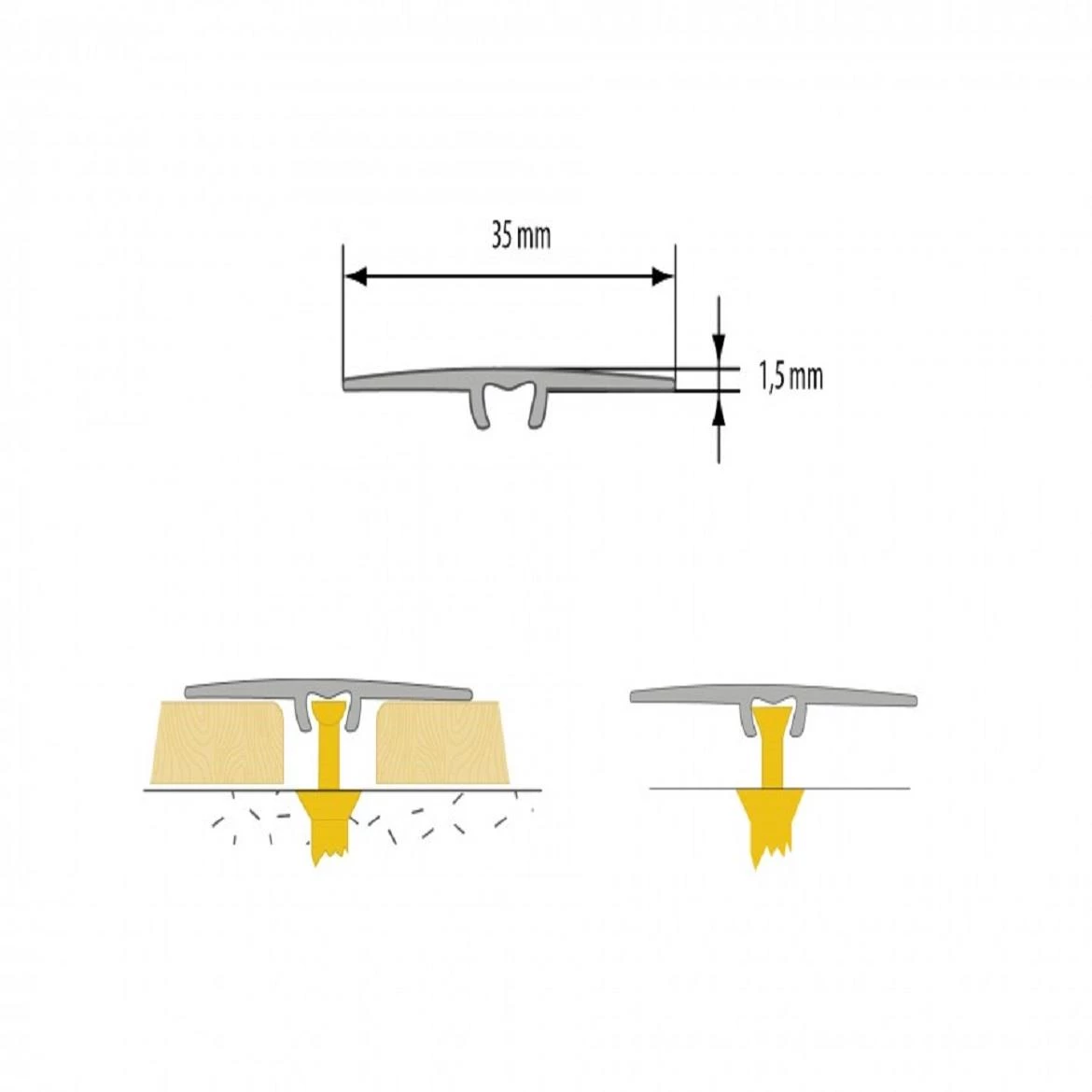 Ravna spojna lajsna LWP 35 5w1 0,93m seoski hrast