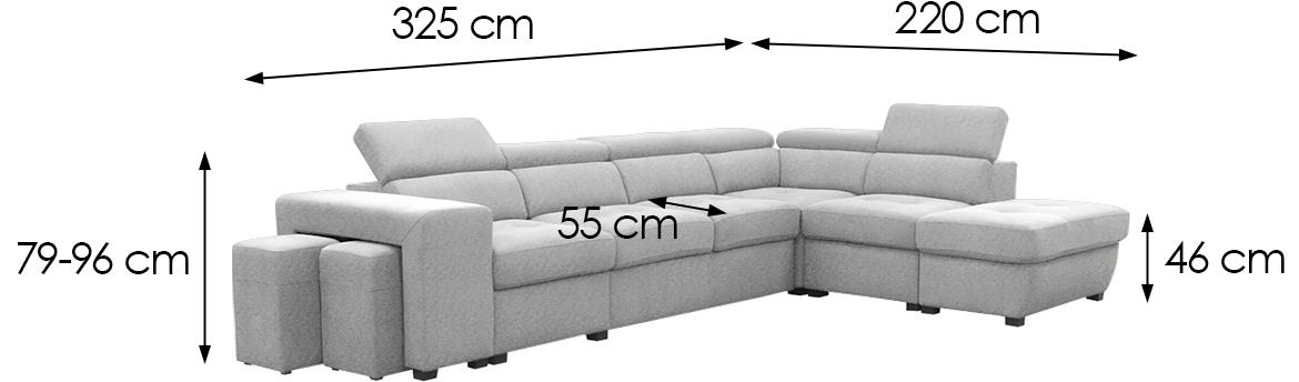 Positano ugaona sofa 2KSPUFA+B+1+2F+R+1+OTM Antologi?a 15 SZ