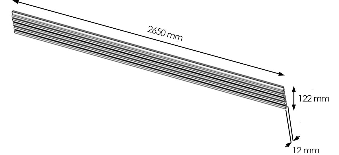 Lamelna ploca MODERN LINE SLIM Orah Crna 12x122x2650mm