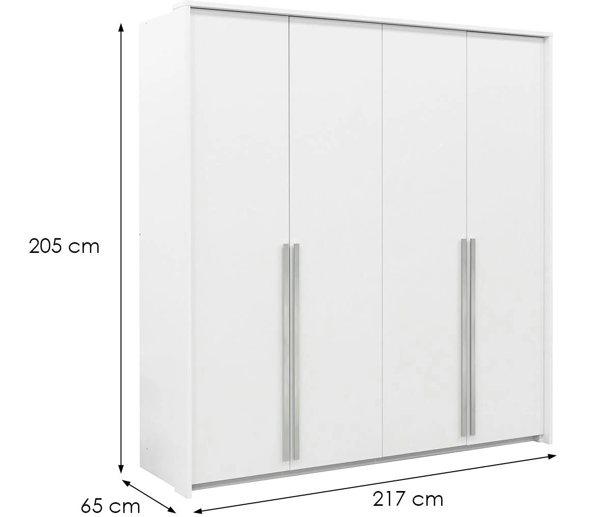 Genua 210 ormar 4 vrata 205x65x217cm beli