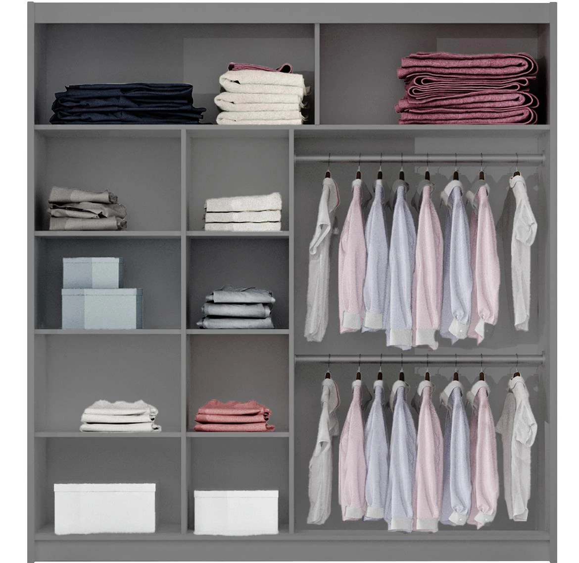 Batumi 203 klizni ormar 2 vrata/ogledalo 203x61x215cm beli