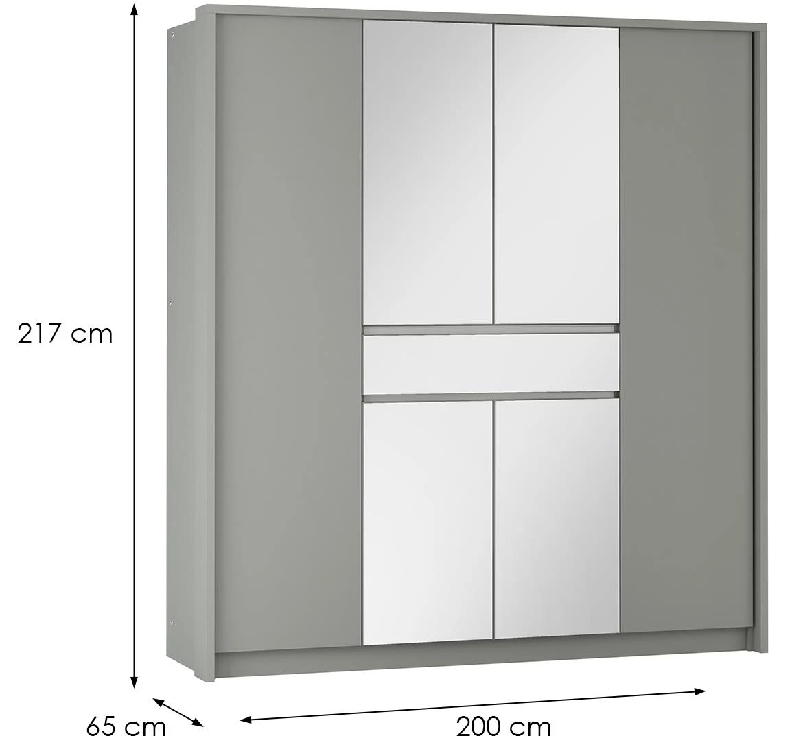 Split 200 ormar s ogledalom 200x65x217cm sivi