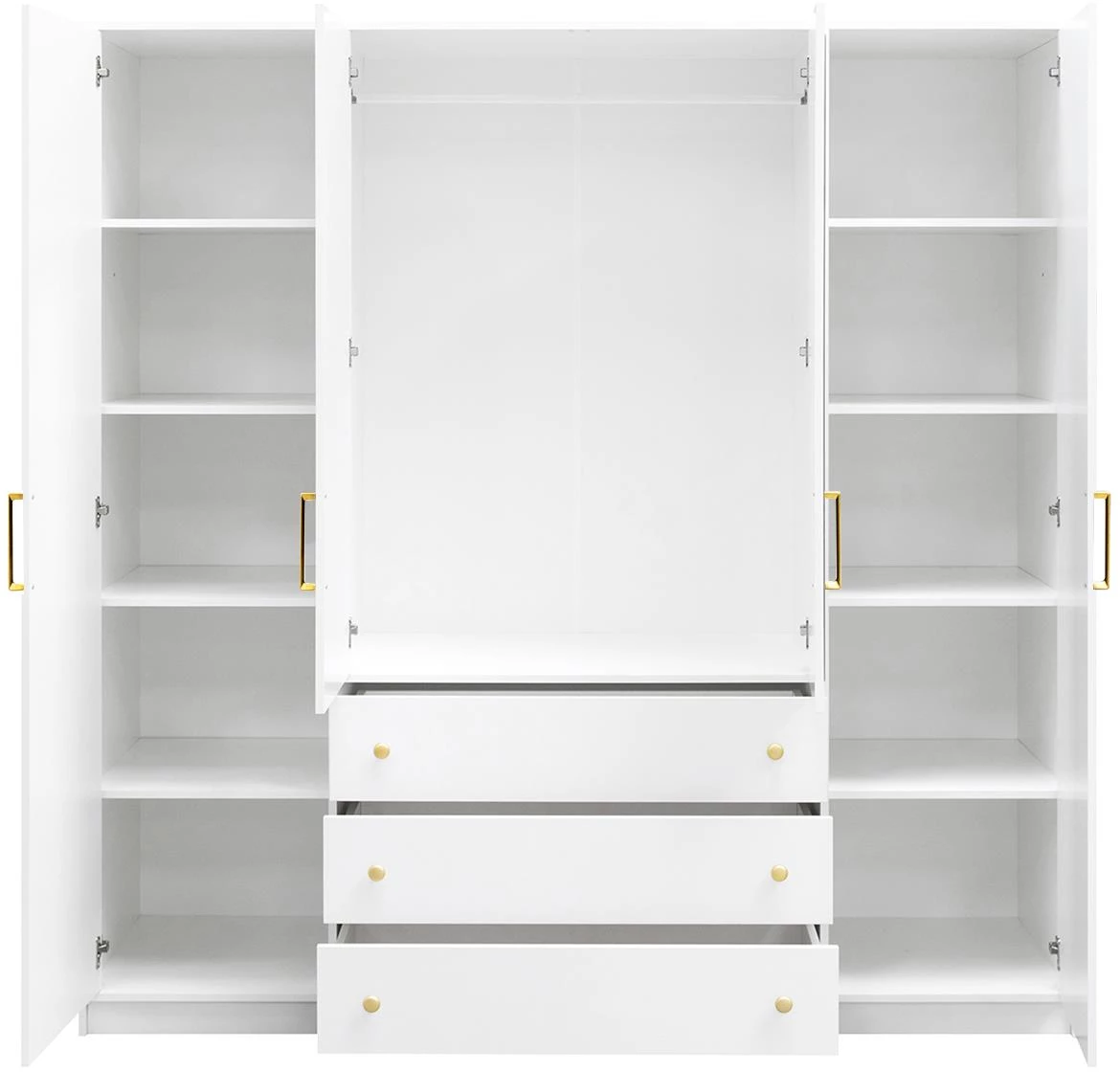 Bali D4 ormar 4 vrata + 3 fioke 196x58x200 cm beli