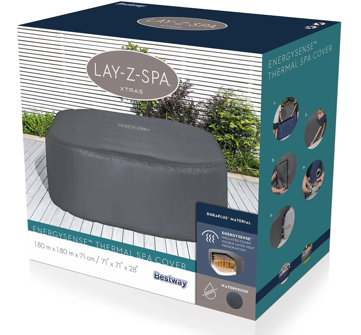 Termo pokrivac EnergySense za masažne bazene Lay-Z-Spa 180x180x71cm 60319