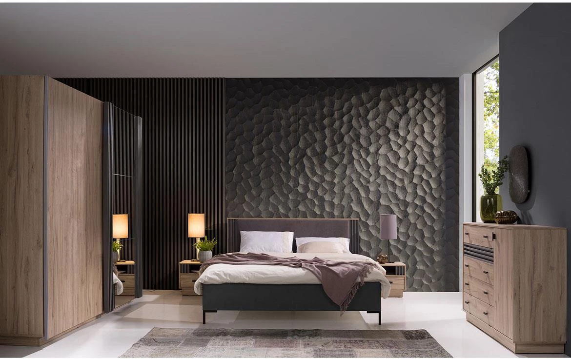 Allmo AL19 160 krevet s podiznom podnicom 168x208x94,5 cm grafit