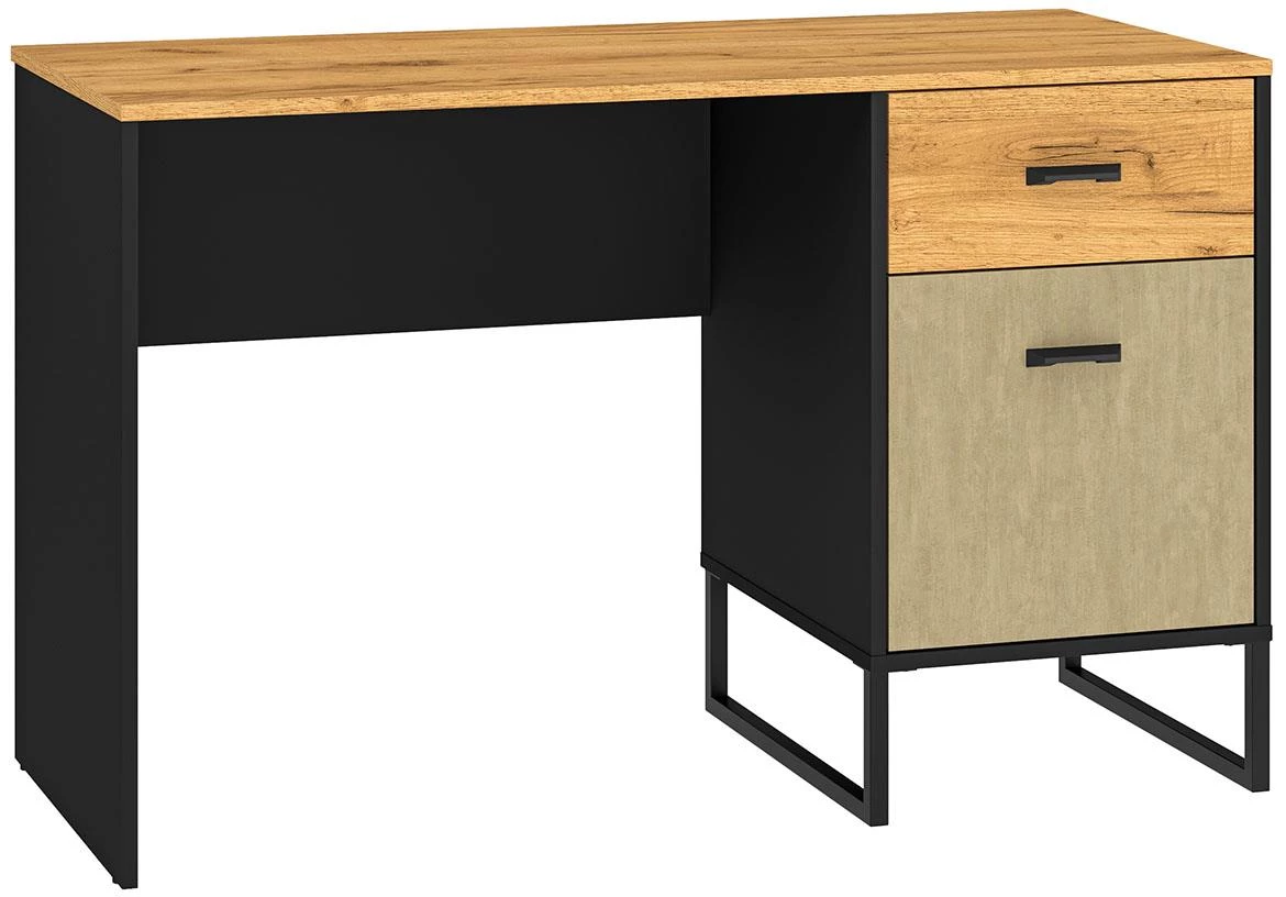 Colt 07 radni stol 1vrata+1fioka 120x55x75 natur crna