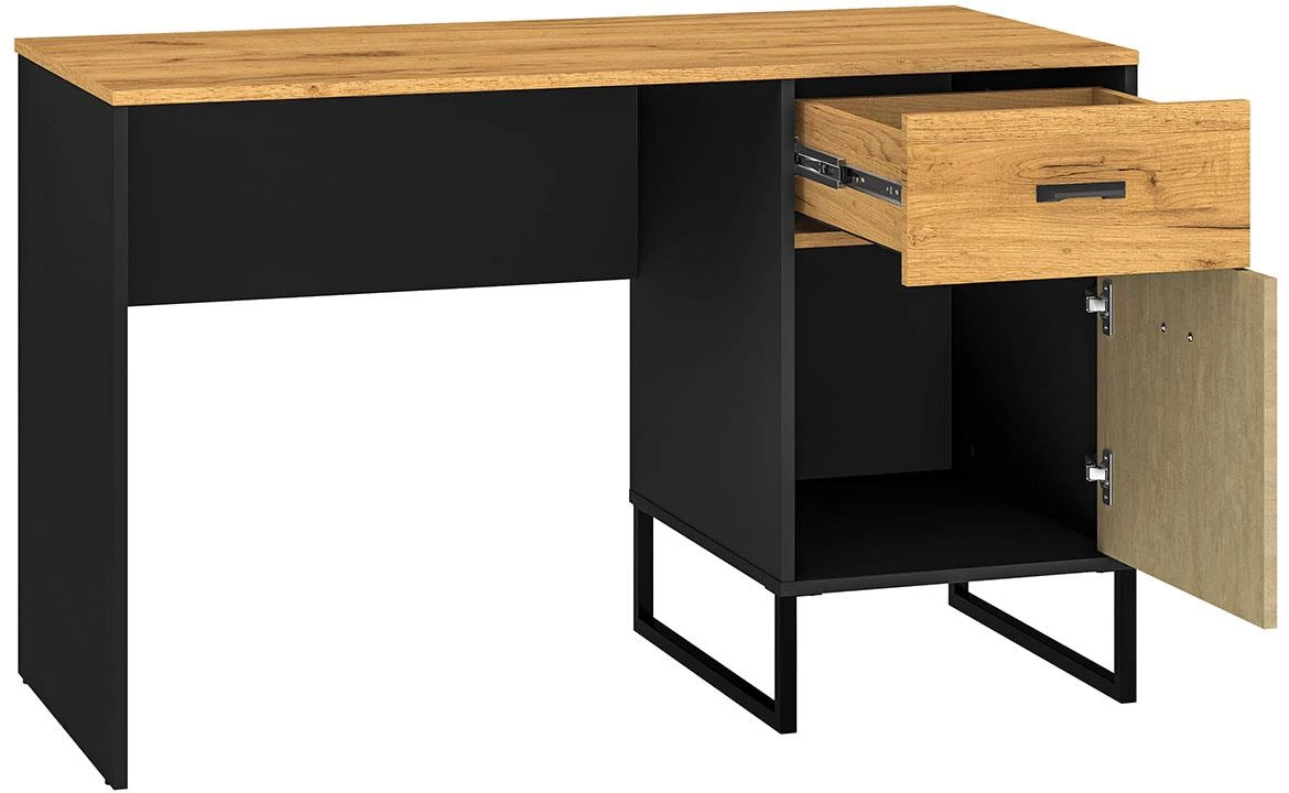 Colt 07 radni stol 1vrata+1fioka 120x55x75 natur crna