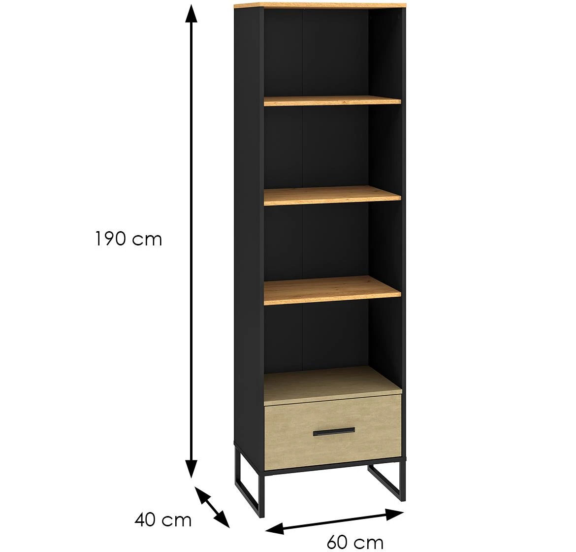Colt 03 polica 1fioka 60x40x190 natur crna