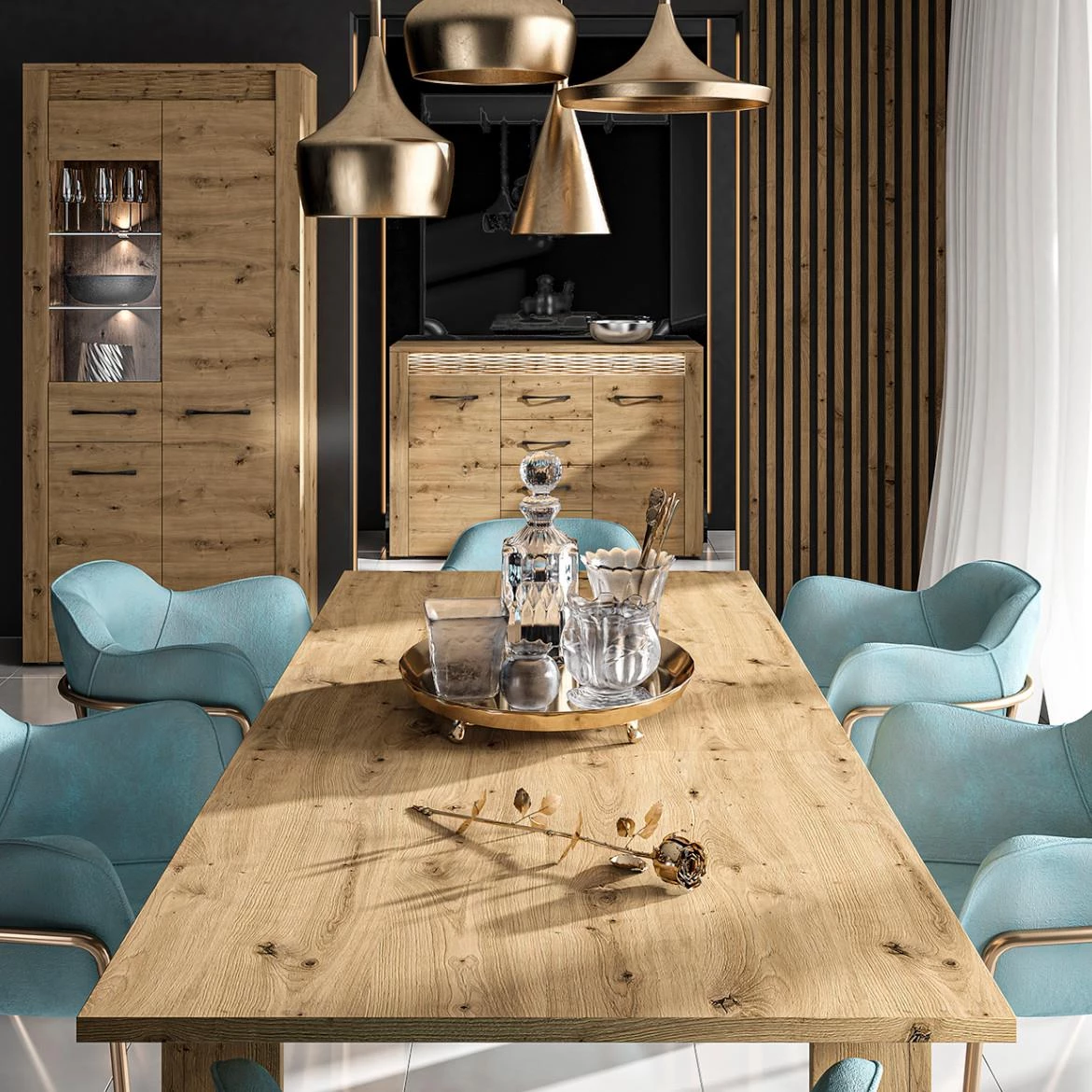 Artis 05 vitrina 2 vrata 92x40x140 Artisan hrast