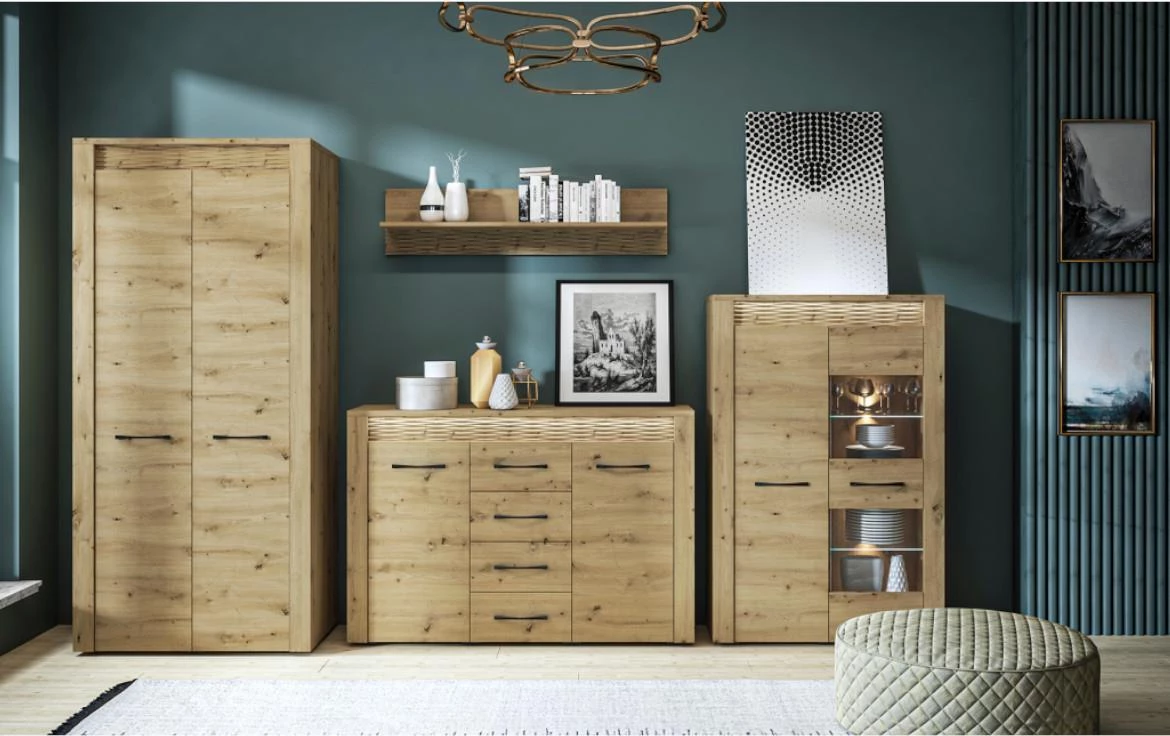 Artis 05 vitrina 2 vrata 92x40x140 Artisan hrast