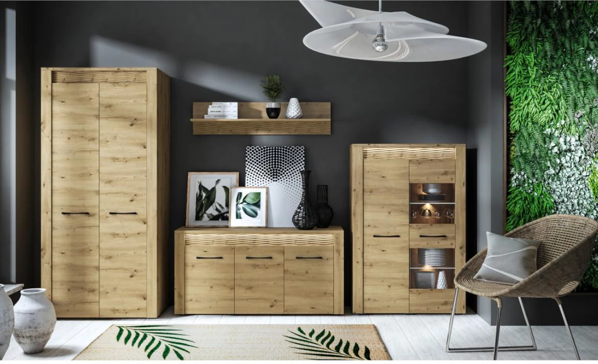 Artis 05 vitrina 2 vrata 92x40x140 Artisan hrast