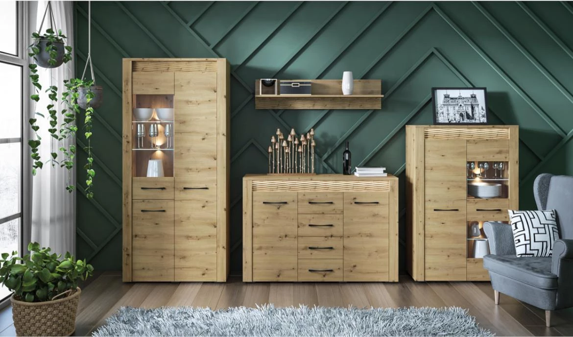 Artis 05 vitrina 2 vrata 92x40x140 Artisan hrast