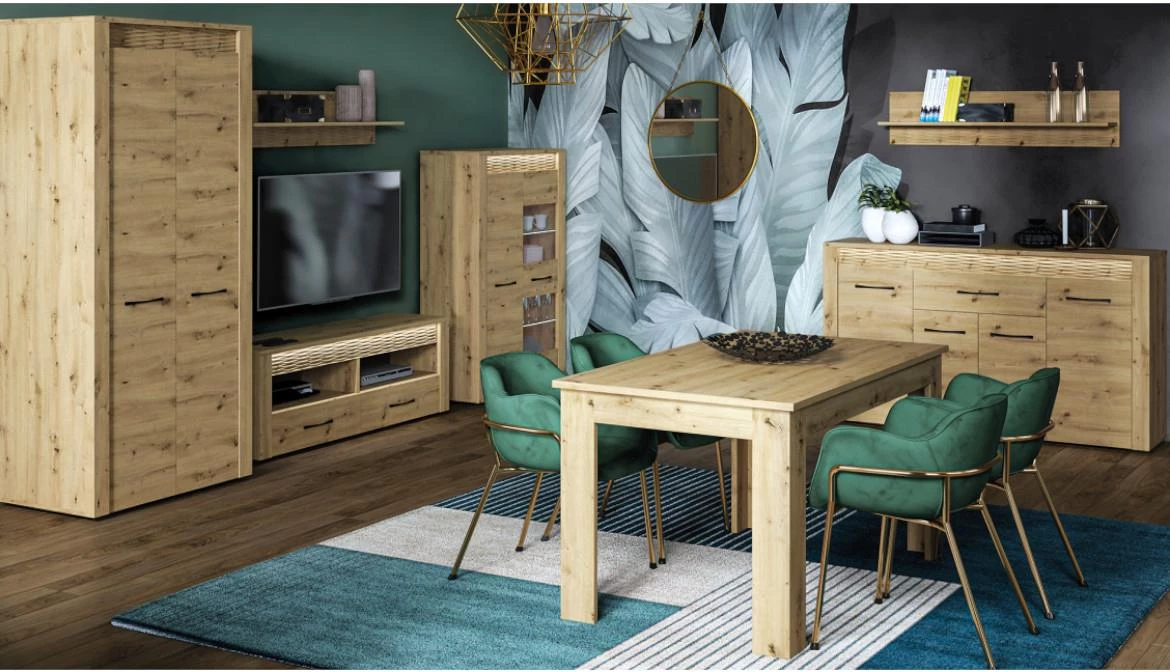 Artis 05 vitrina 2 vrata 92x40x140 Artisan hrast