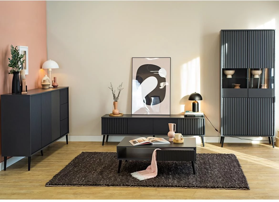 Barcelona 4D vitrina 4vrata 90x40x193 Antracit